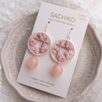 【本物のようなお花シリーズ】SAKURAのオーガンジー刺繍アクセサリー