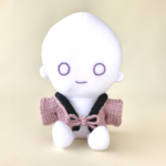 150色＊推し色で作るぬい用黒襟のどてら＊手編みニット＊送料無料
