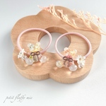 【378】くまさんヘアゴム　フェアリー　ブラウン　レジン　リボン　キッズ　花　ベビー　こども