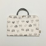 ぺたんこだけど、いっぱい入るバッグインバッグ『ゆるいわんこ』