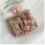ムーミン様専用　親子がま口財布　母子手帳ケース　セット　インド刺繍リボン　カードポケット付き　キャンディがま口　カラフルフラワー