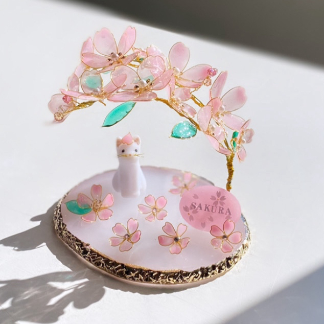 1277春爛漫 小鳥と桜のお姫様 インテリア シーグラスアート メルヘン 置物 e21cf1e7e3fbe348cfcc70a66fd3fa