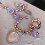 忘れものの箱庭　紫×シルバーear cuff