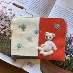 🧡felt  de  patchworkテディベアのポーチ🧸
