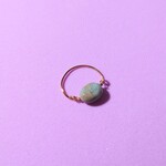 【再販】インプレッションストーン 天然石 ワイヤー ピンキーリング