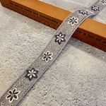 お買い得1.5mカット❣️刺繍リボン/カラーチュール(グレー)/細リボン