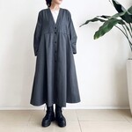 （新色）羽織ワンピース　リネンポリエステル混紡素材（ヘリンボーン柄）