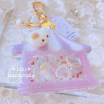 【ꫛꫀꪝ✧‧˚】ねこちゃんのゆめかわテントキーホルダー　ハンドメイドレジン　キーホルダー　ハンドメイドキーホルダー　シャカシャカキーホルダー　シャカシャカ　シェイカー　サーカステント　猫