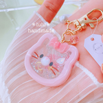 【ꫛꫀꪝ✧‧˚】LIBERTY×ゆめかわ猫ちゃんキーホルダー　ハンドメイドレジン　キーホルダー　ハンドメイドキーホルダー　シャカシャカキーホルダー　シャカシャカ　シェイカー　リバティ　ねこ
