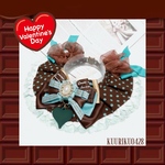 〖🍫2024𝑉𝑎𝑙𝑒𝑛𝑡𝑖𝑛𝑒 𝐷𝑎𝑦❤️⸝‪⸝⸝‪‪‪♡〗チョコミント ハートラッセルレース トリプルリボンデザイン《ケープ首輪》