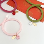  梅鈴と小判の首輪　選べる鈴と紐色　軽い♪ちりめん丸紐