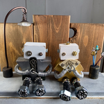 木のロボット　へんてこ雛人形