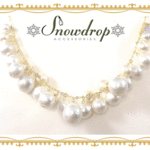 ☆Luxury☆コットンパールのドレスネックレス ビジュー取り外し可能
