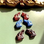 【3色ペア6匹セット】JIRI＊IVANA#czech beads#チェコビーズ　dog 20✖️10㍉ red①red②light blue/silver