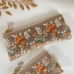 new✨インド刺繍リボン🧡メガネケース👓ペンケースにもぴったり✨orange flower🌿