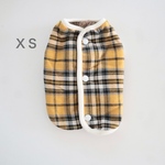 [犬服] XSサイズ 完成品 チワワ　　　　　　　　　　　起毛タータンチェック裏ボア リバーシブル パイピングベスト 背中開き