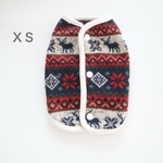 [犬服] ＸSサイズ 完成品 チワワ　　　　　　　　　　北欧柄 フリースニット パイピングベスト 背中開き