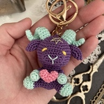 ハート🫀デーモンキーホルダー　悪魔の手乗りあみぐるみ