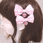 ‬ ‪︎❤︎‪︎♡ キャンディ ハート ヘアクリップ ♡‪‪❤︎‬  ( ピンク×ピンクチェック ) りぼん チェック ゆめかわ 量産 地雷 メイド アイドル衣装