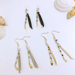 ビーズ×タッセルピアス