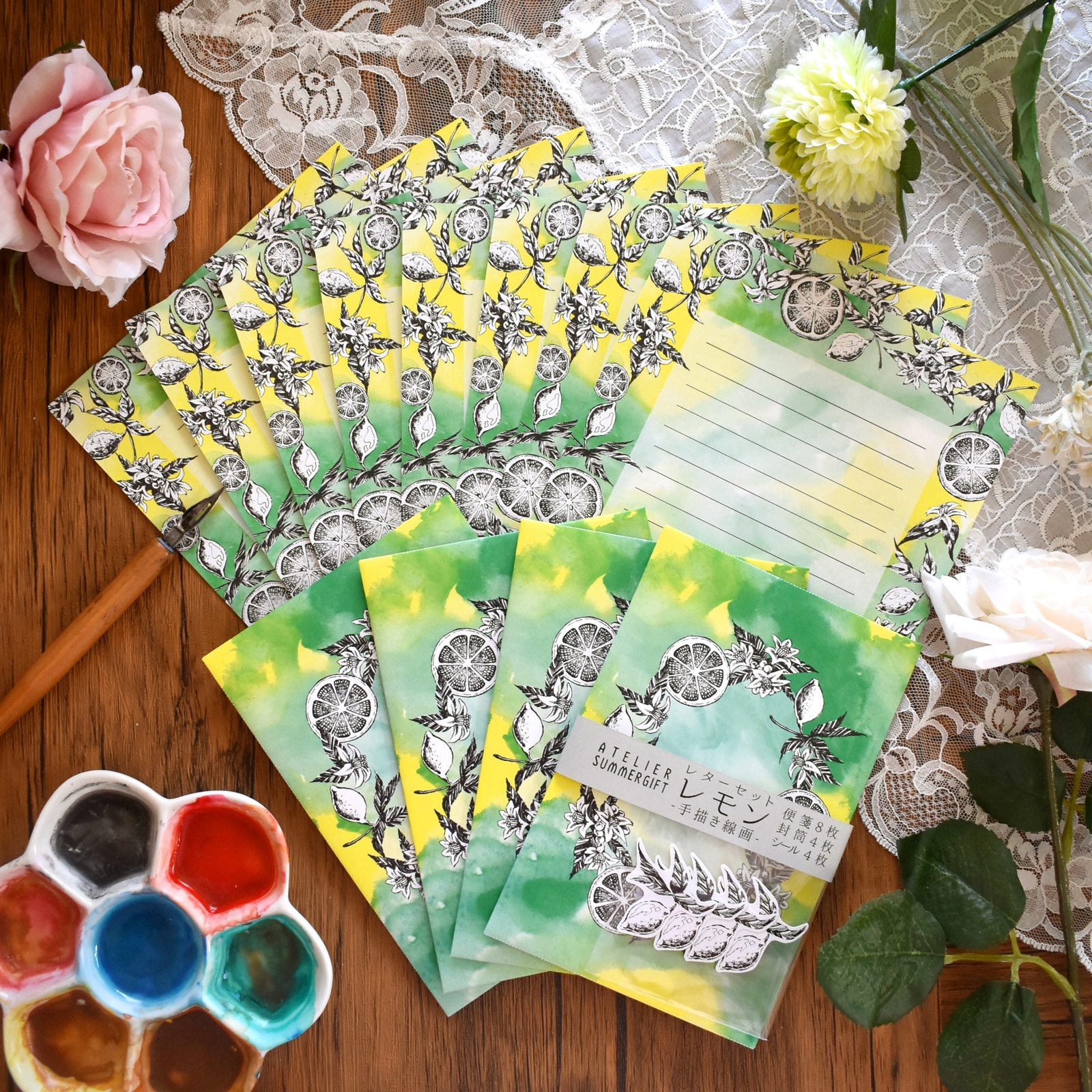 レターセット】クリームソーダ（メロン）【便箋】 - ATELIER
