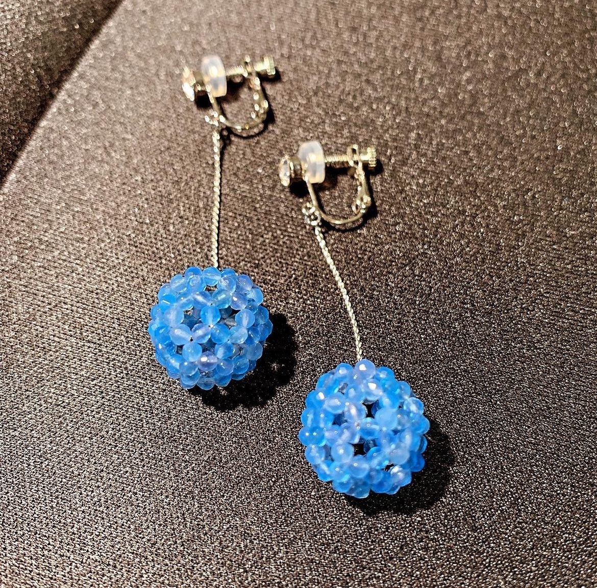 神聖幾何学フラーレン スモーキークォーツAAA ピアス 天然水晶