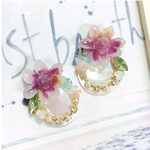 フラワー×シェルプレートピアス/イヤリング⋆送料込