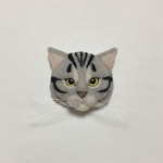 羊毛フェルト 猫ブローチ アメリカンショートヘア