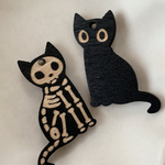 6pcs 黒猫ちゃん🐈‍⬛ ウッドチャーム 猫 キャット