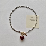 [ﾊﾞﾚﾝﾀｲﾝ限定]Point "love" double chain necklace