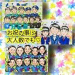 似顔絵オーダー　似顔絵　小色紙