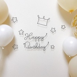 Happy  Birthday　ハーフバースデー　ハッピーバースデー　誕生日　飾り　バースデーフォト　ワイヤークラフト　ワイヤーアート　飾り付け　クラウン　王冠