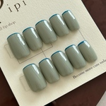 blue×gray細フレンチネイルチップ