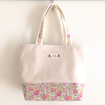 持ち手も可愛い♡リバティ＊フェリシテ(32P)×帆布　ミニトートバッグ