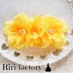 トリプル☆ラプンツェル❤イエローのお花Lovelyバレッタ🌺