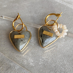 pierre&perle❖ラブラドライト ハートピアス