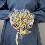 ミモザにカスミベール〇グラスペディア・ドライフラワースワッグ20cm 花束NO.43