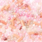 ライトピンク系のアクリルビーズミックス 