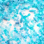 ライトブルー系のアクリルビーズミックス 
