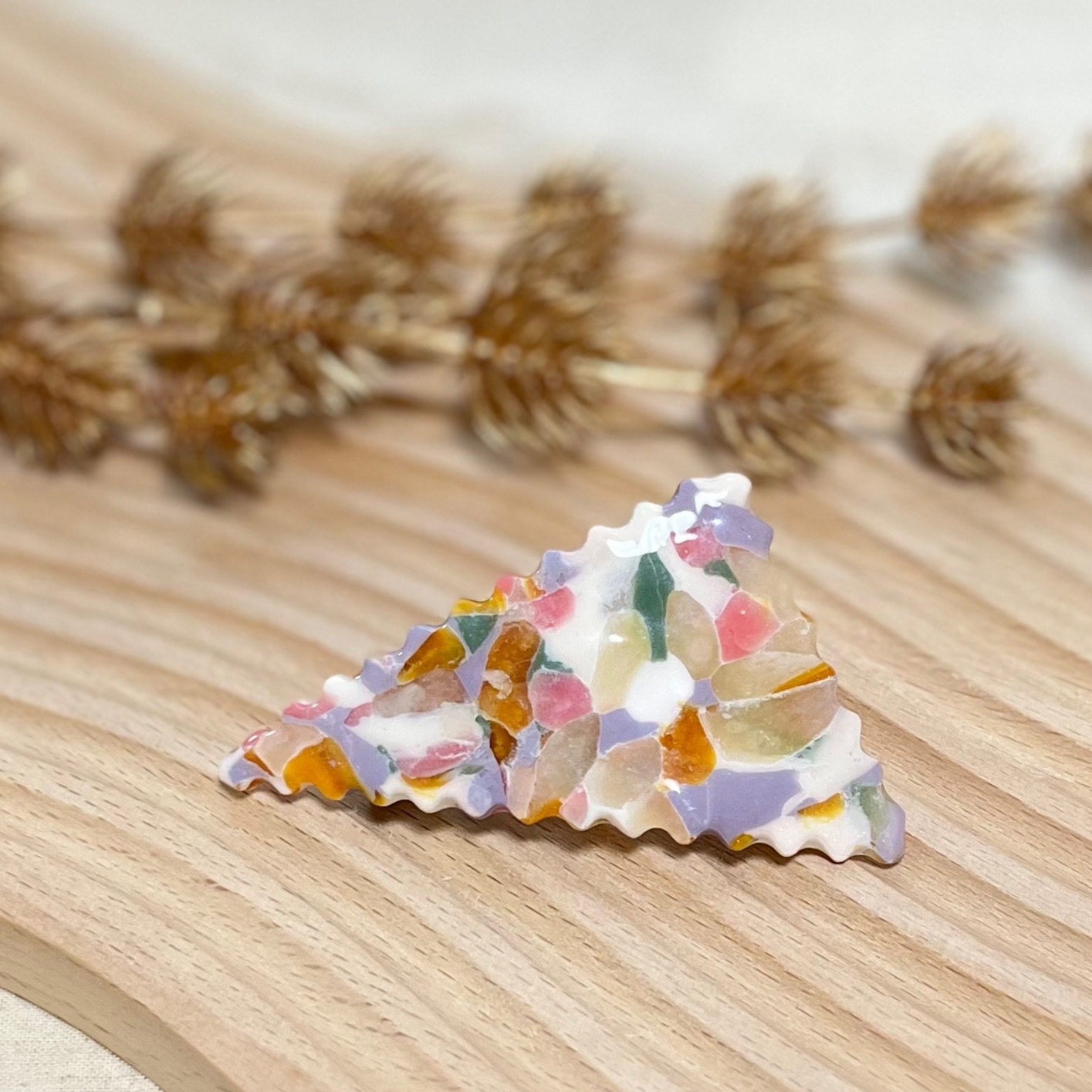 切り嵌めのバレッタ　ポリマークレイ　ハンドメイド 切り嵌めのバレッタポリマークレイハンドメイド