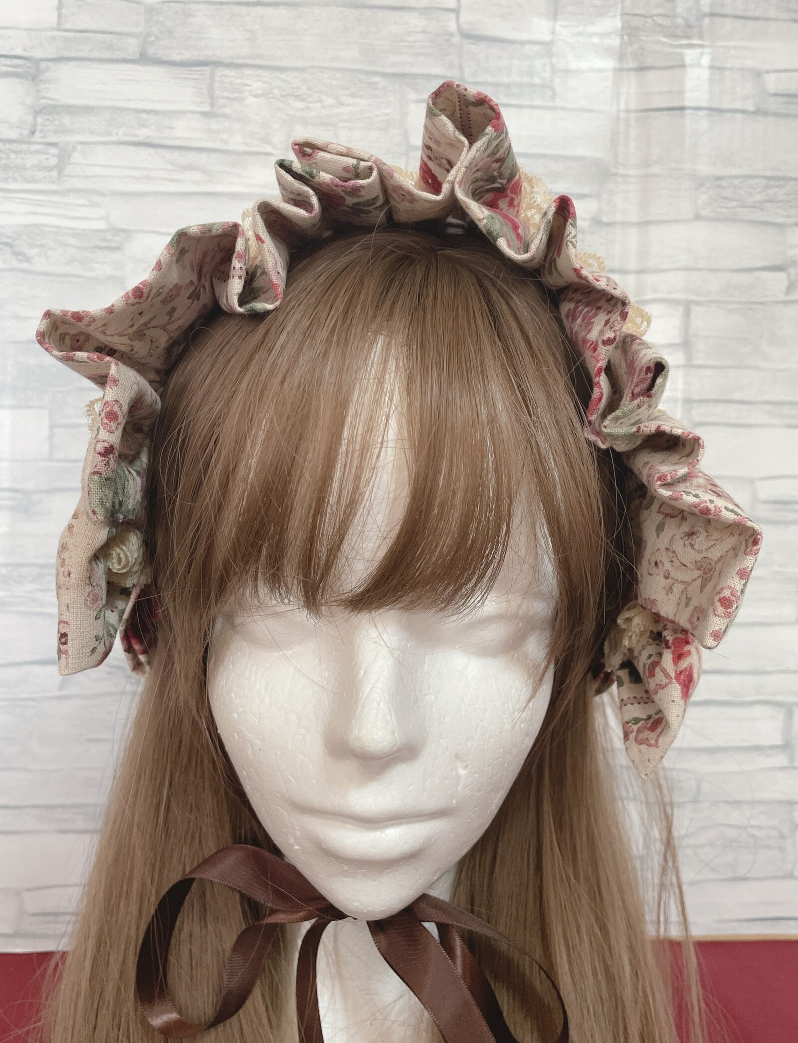 オレンジのボンネット風ヘッドアクセサリー zwa-hat58.jpg