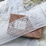 1m単位 上品 繊細刺繍 チュールレース ブレード 白 BK240120 ハンドメイド 手芸 素材 材料