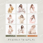 【SNSアイコン9枚セット】ルームウェアを着た女の子