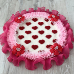 Valentine カフェマット💘犬用 円形（直径51ｾﾝﾁ）