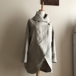 フランス　サフィラン社リネン（フラックス）で作ったショールカラーコート