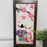 chabe様専用　ウサギのお雛様　ちりめん押し絵　花桃