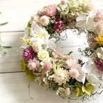 貝細工と紫陽花のゆるリース