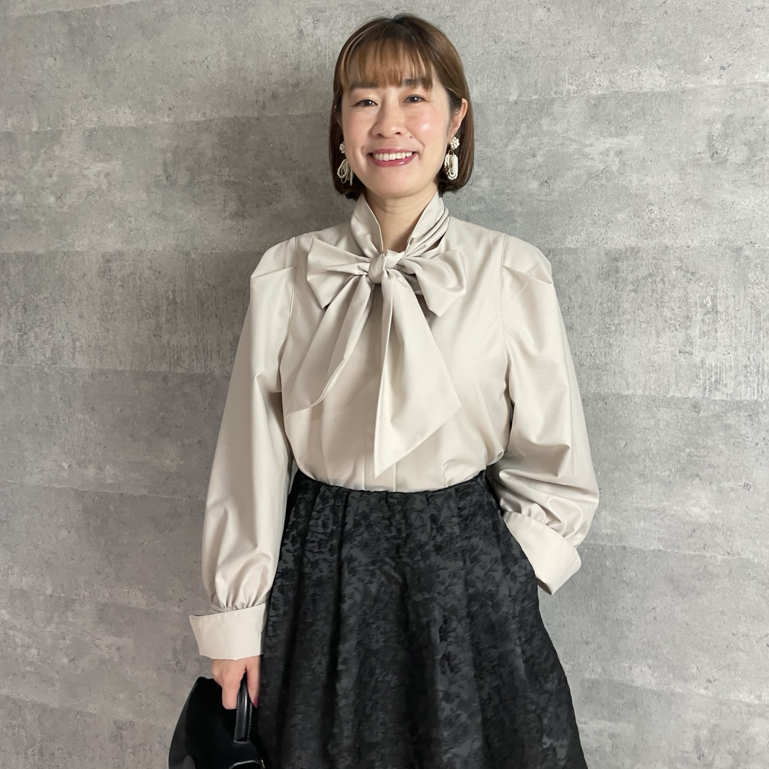 360℃華やか刺繍♡スタイルアップ叶う 花柄フレアスカート 黒
