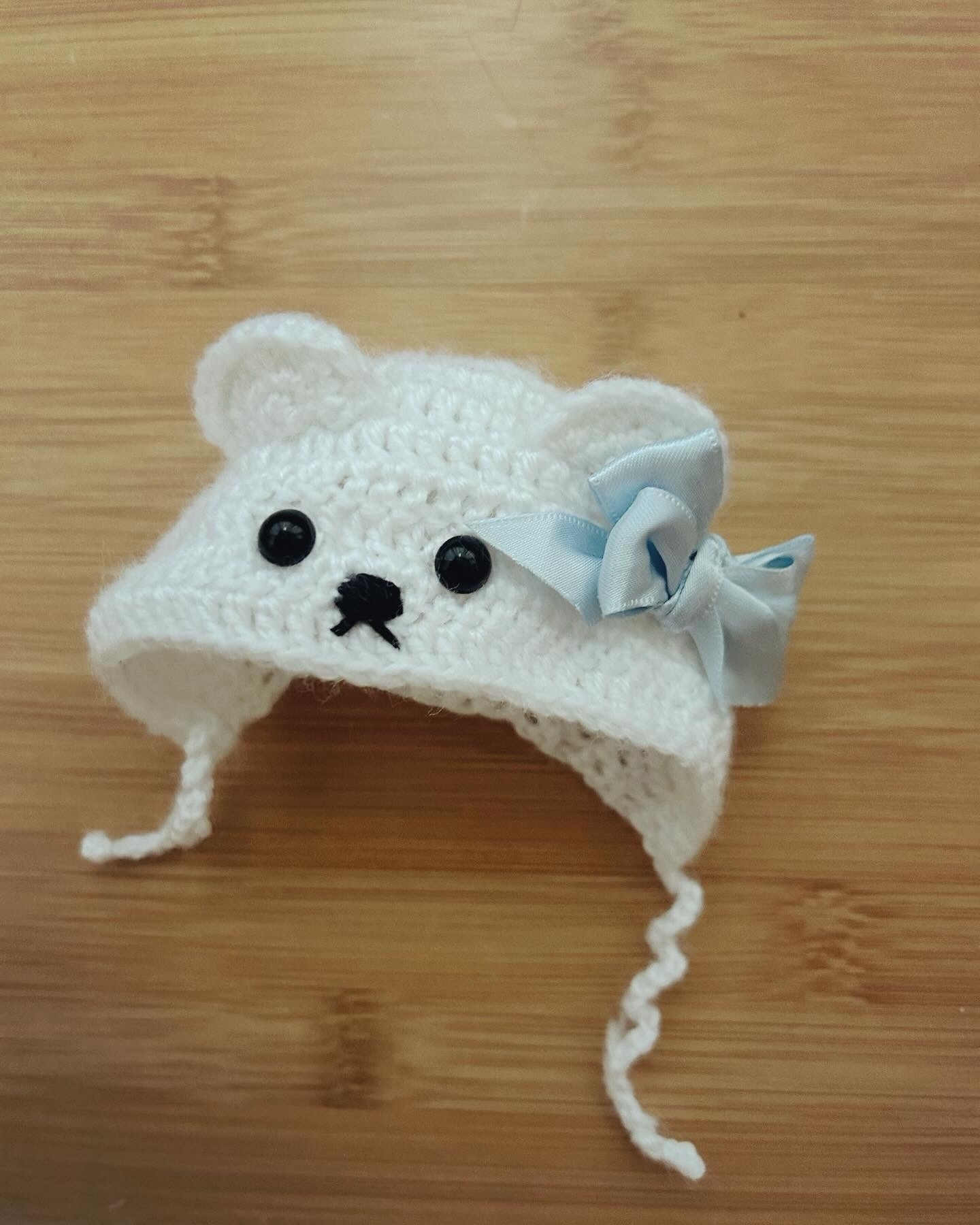 【ハンドメイド】くまさんボンネット ハンドメイド】くまさんボンネット