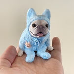 フレンチブルドッグ　クリーム　お座り　ペット【いつもそばにいてくれるフレブルのフィギュア】